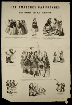 Puissant V. estampe LES AMAZONES PARISIENNES  OU  LES DAMES DE LA COMMUNE Belgique 1871 1950.39.1065 Photo