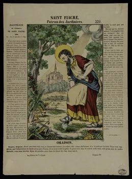 Pellerin estampe SAINT FIACRE,  Patron des Jardiniers. Lorraine, France 1875 1950.39.109 Photo