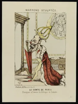 estampe LE COMTE DE PARIS  Essayant à l'avance la défroque de Païeule. 1950.39.1106  Photo