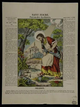 Pellerin estampe SAINT FIACRE,  Patron des Jardiniers. Lorraine, France 1892 1950.39.111 Photo