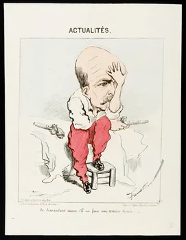 estampe ACTUALITES.  Se demandant encore s'il va faire une dernière trouée....... 1950.39.1119 Photo