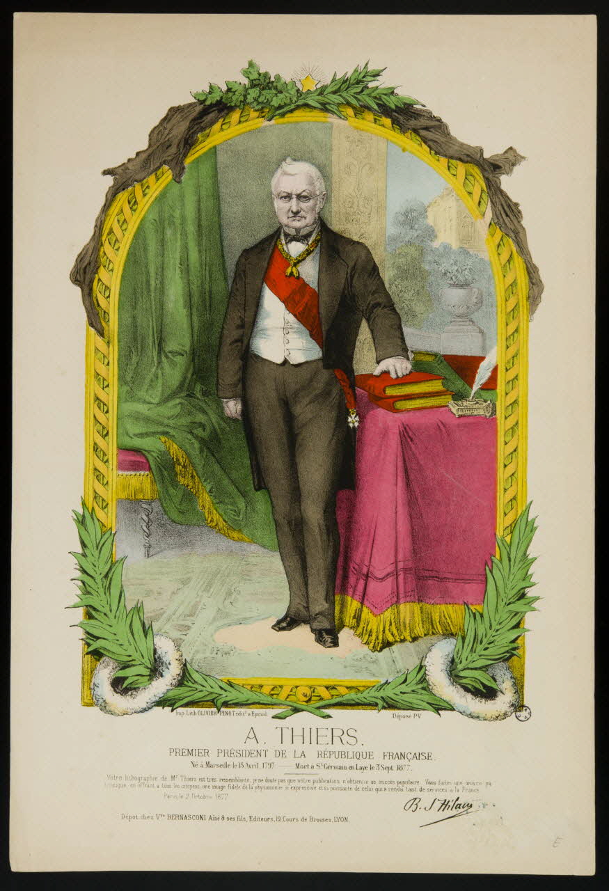 estampe A. THIERS.  PREMIER PRESIDENT DE LA REPUBLIQUE FRANCAISE. 1950.39.1121 Photo