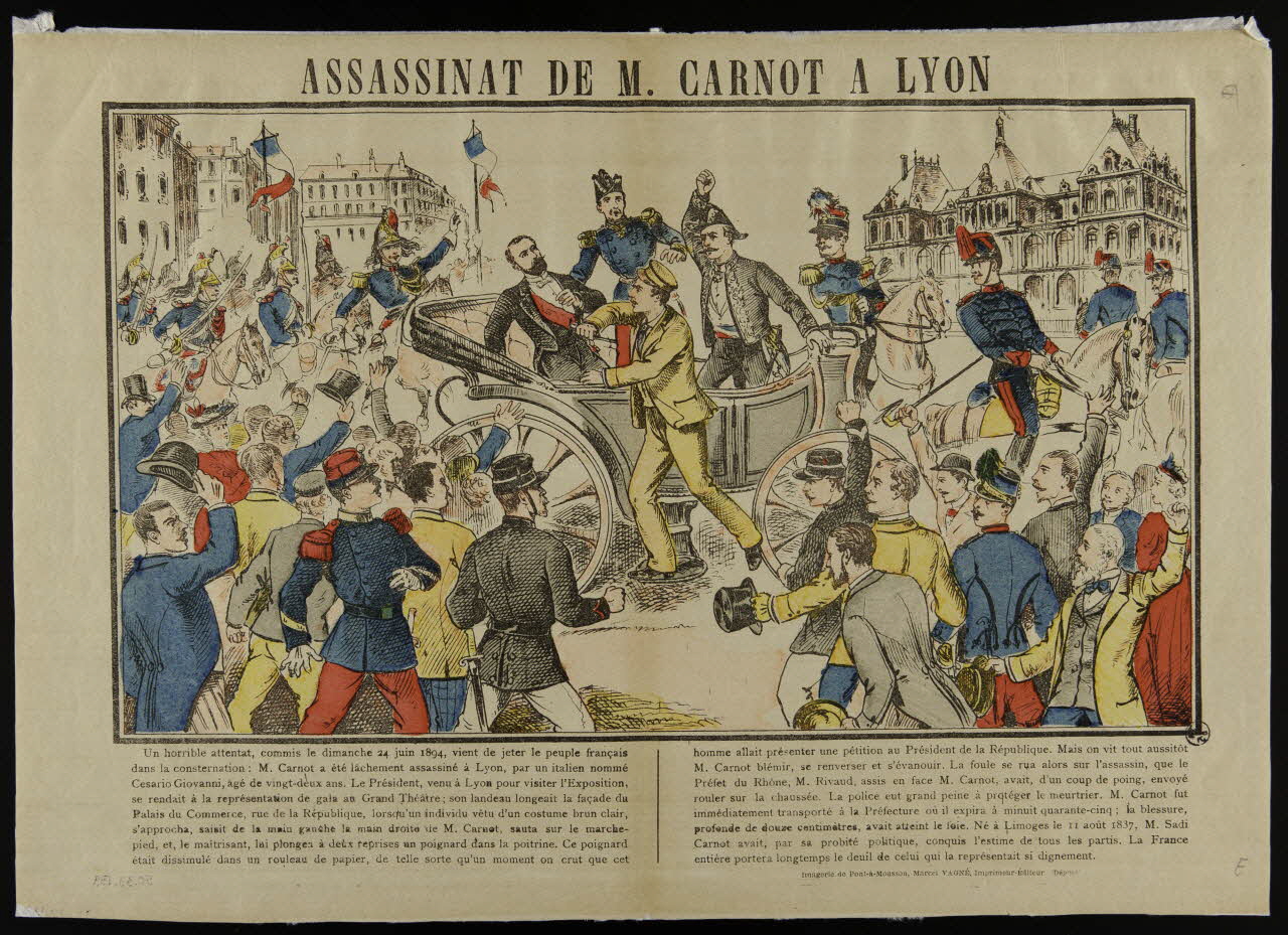 estampe ASSASSINAT DE M. CARNOT A LYON 1950.39.1139 Photo
