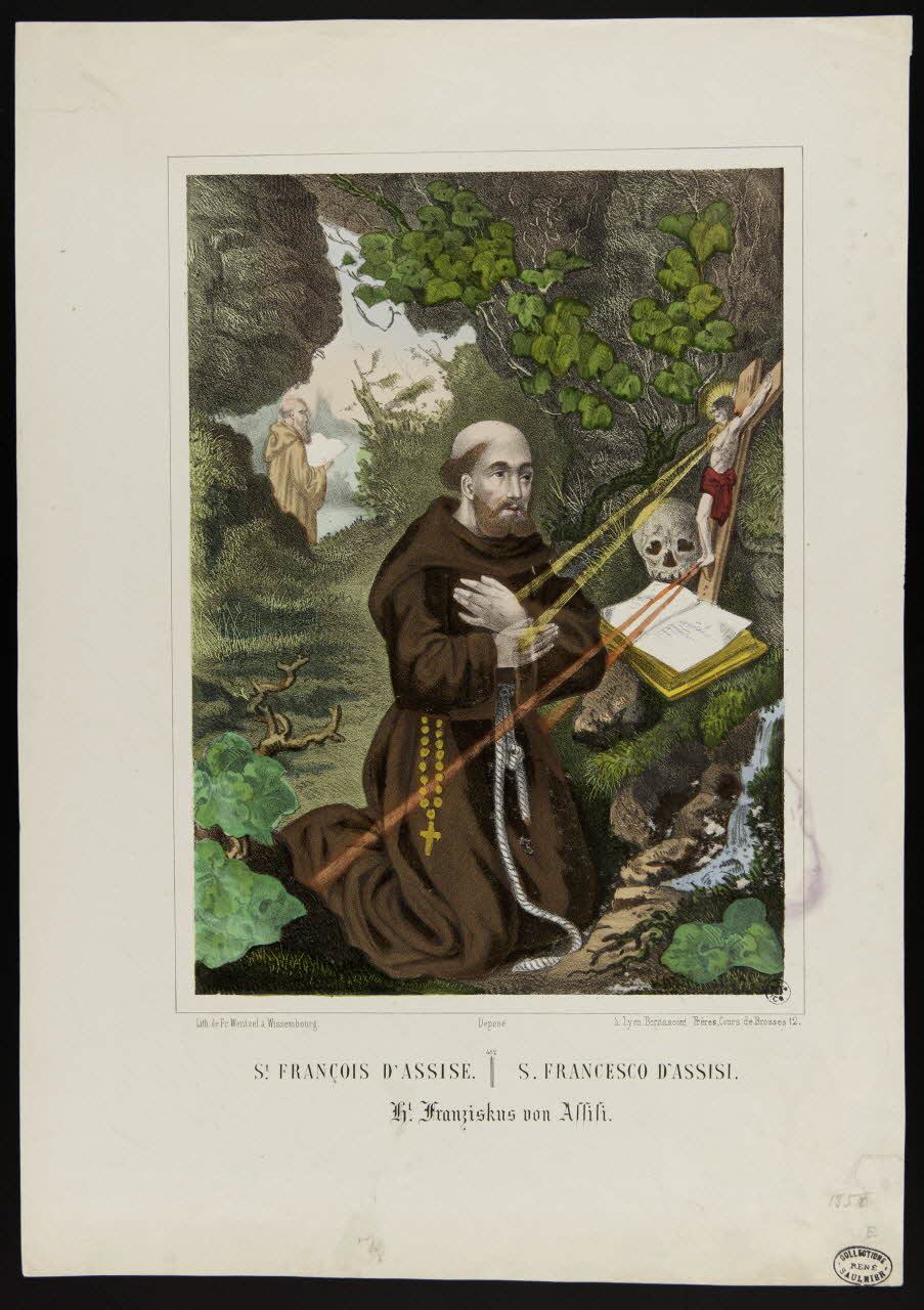 Jean-Frédéric Wentzel estampe St. FRANCOIS D'ASSISE. Alsace, France 1850 1950.39.114 Photo