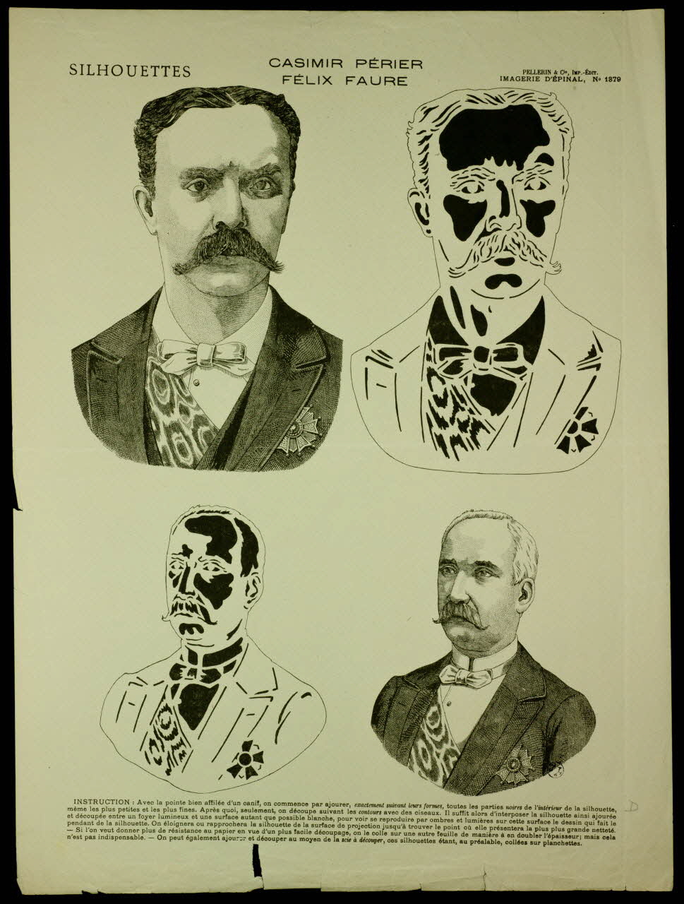 estampe SILHOUETTES - CASIMIR PERIER  FELIX FAURE 1950.39.1145 Photo