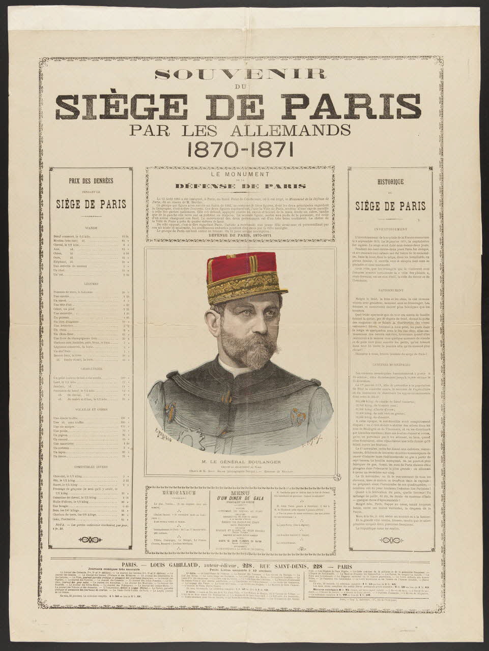 estampe SOUVENIR  DU SIEGE DE PARIS 1950.39.1149 Photo