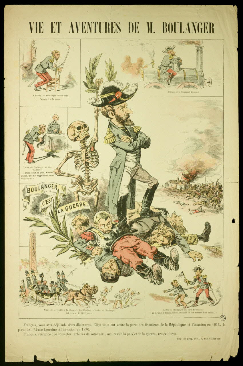 Imprimerie de propagande républicaine à compartiments (6) VIES ET AVENTURES DE M. BOULANGER Paris 1886-1891 1950.39.1155 Photo