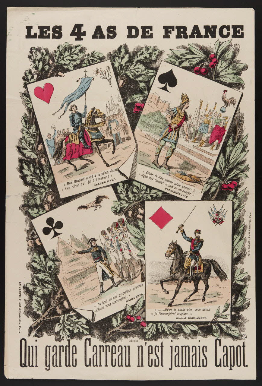 estampe LES 4 AS DE FRANCE  Qui garde Carreau n'est jamais Capot. 1950.39.1157 Photo