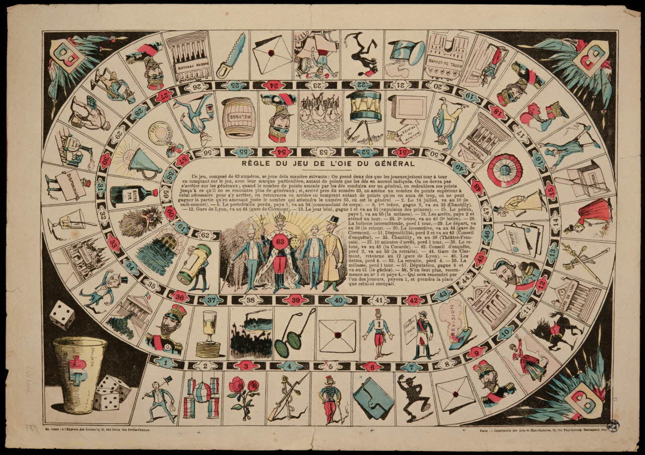 estampe REGLE DU JEU DE L'OIE DU GENERAL 1950.39.1161 Photo