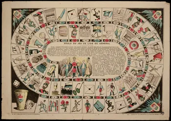 estampe REGLE DU JEU DE L'OIE DU GENERAL 1950.39.1161  Photo