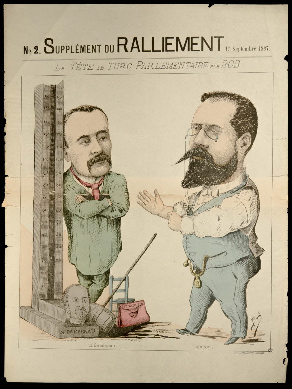 Pellerin estampe SUPPLEMENT DU RALLIEMENT 1er. Septembre 1887.  La TETE DE TURC PARLEMENTAIRE PAR BOB. Lorraine, France 1887 1950.39.1196 Photo