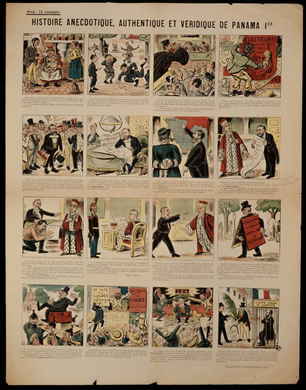 estampe HISTOIRE ANECDOTIQUE, AUTHENTIQUE ET VERIDIQUE DE PANAMA IER 1950.39.1223 Photo