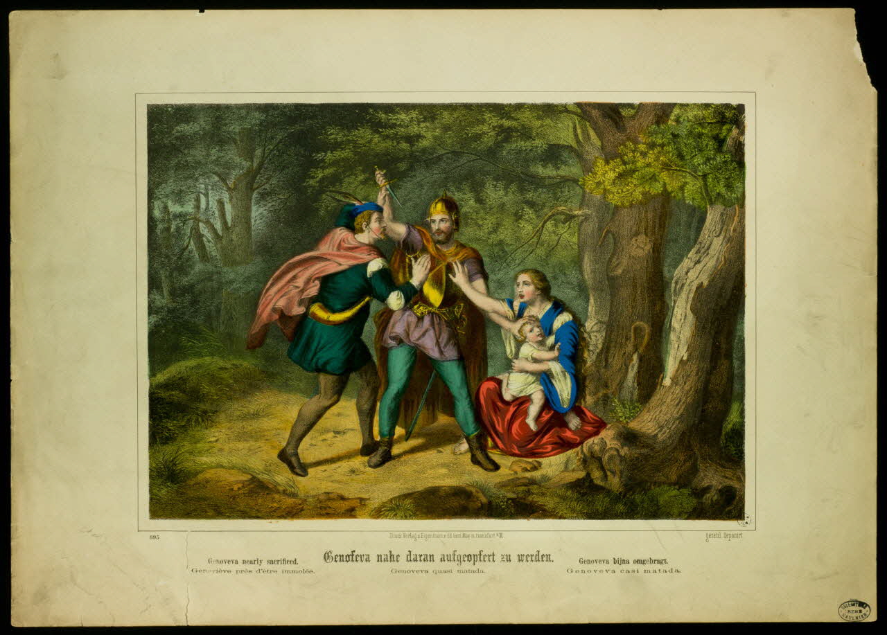 estampe Geneviève près d'être immolée. Allemagne 1850 1950.39.126 Photo
