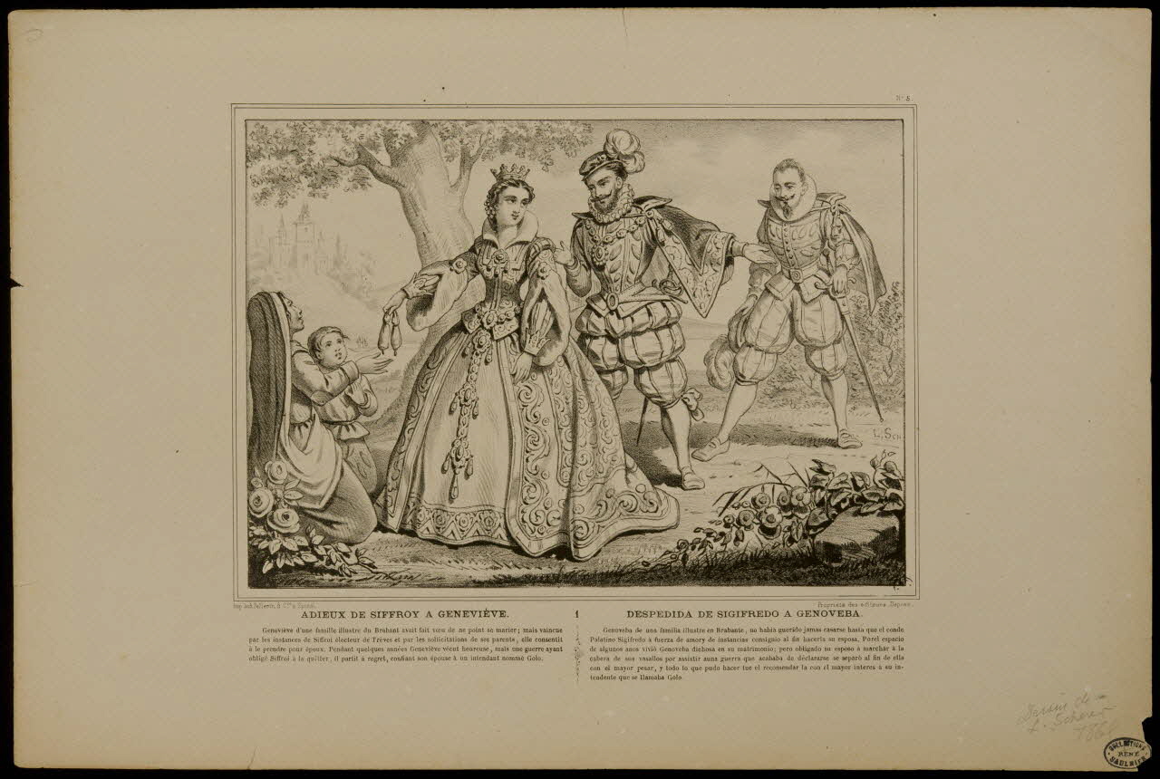 Léonce Schérer ; Pellerin estampe ADIEUX DE SIFFROY A GENEVIEVE. Lorraine, France 1865 1950.39.130 Photo