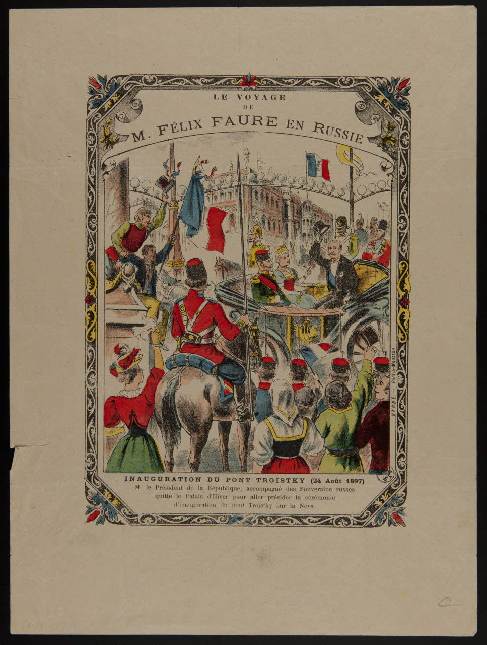 estampe LE VOYAGE  DE  M. FELIX FAURE EN RUSSIE 1950.39.1301 Photo
