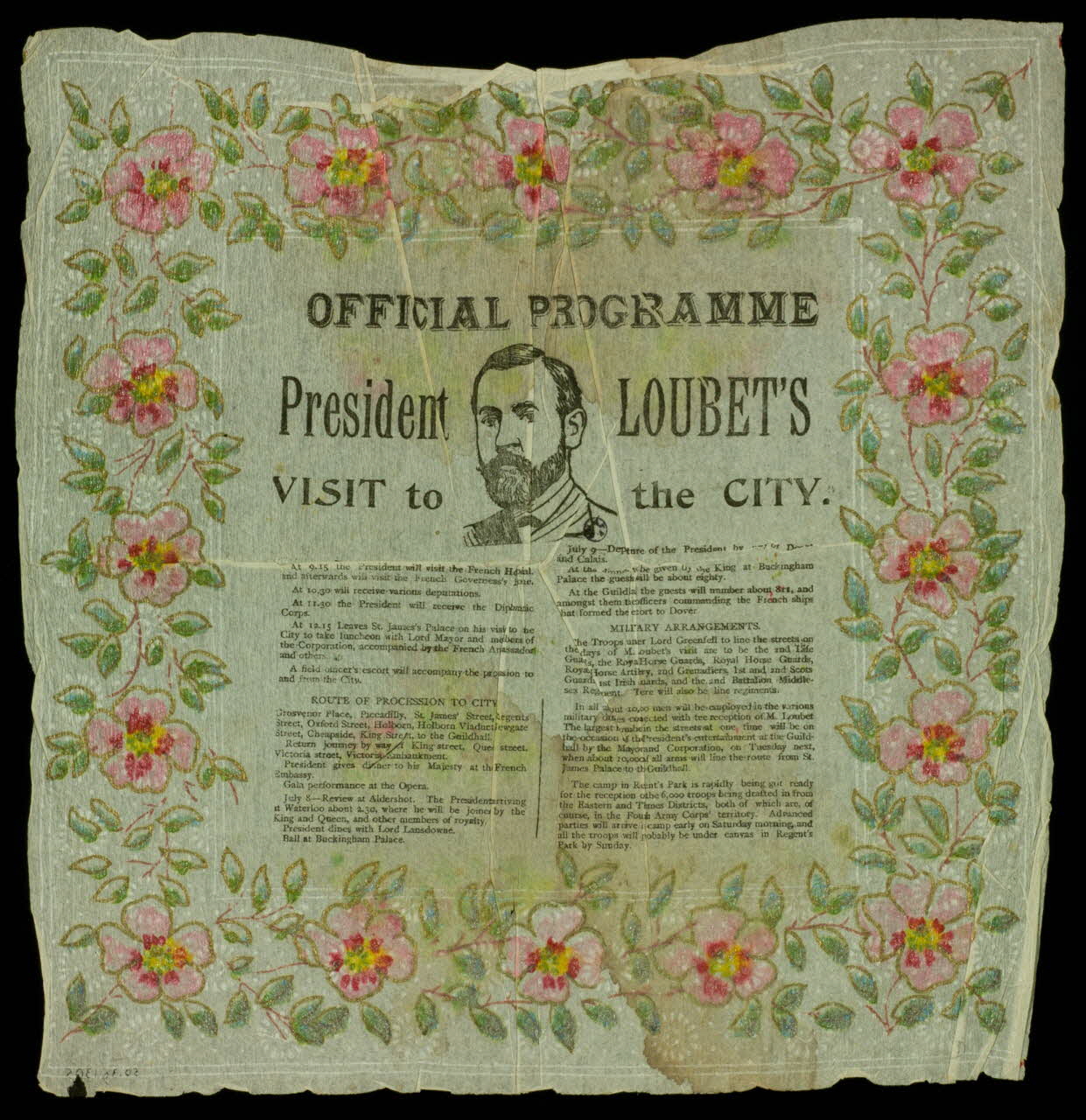 estampe OFFICIAL PROGRAMME  President LOUBET'S  VISIT to the CITY. 1950.39.1305 Photo