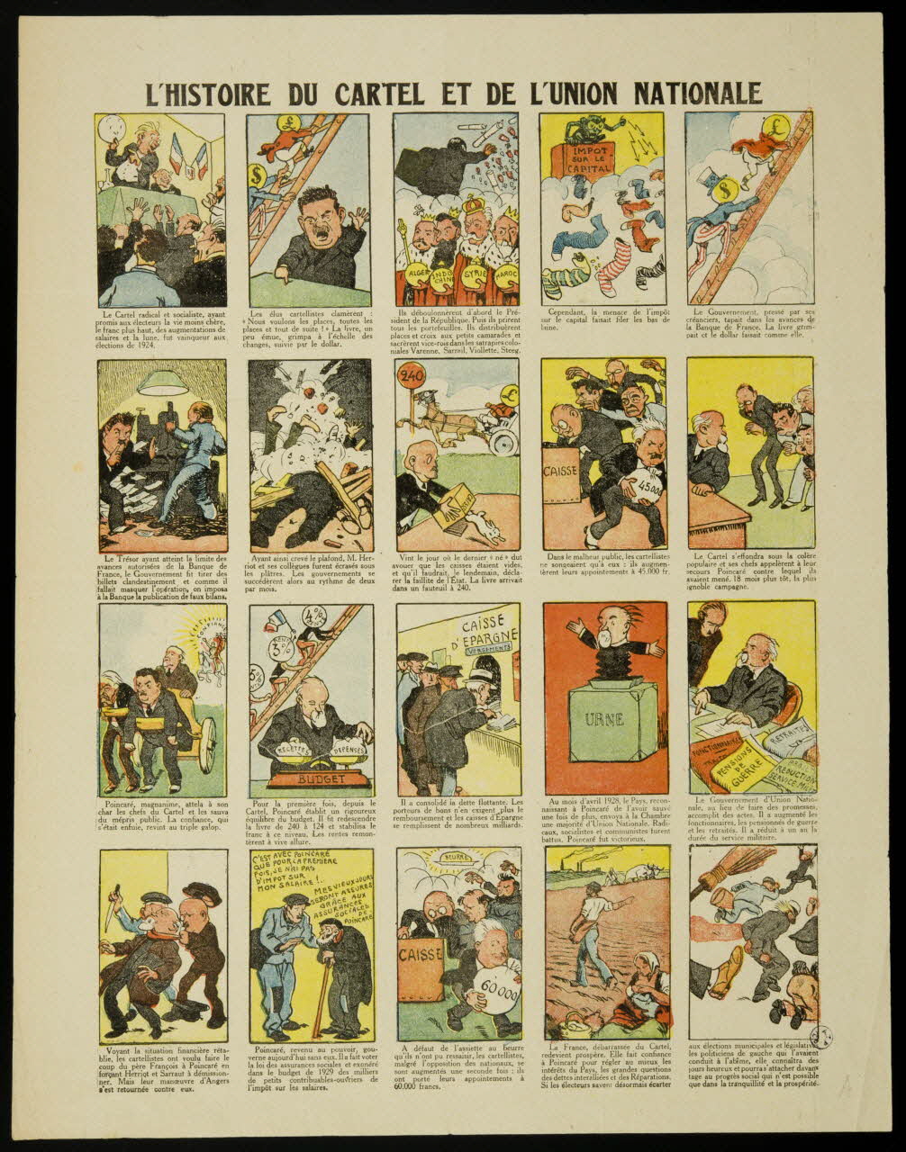 estampe L'HISTOIRE DU CARTEL ET DE L'UNION NATIONALE 1950.39.1317 Photo