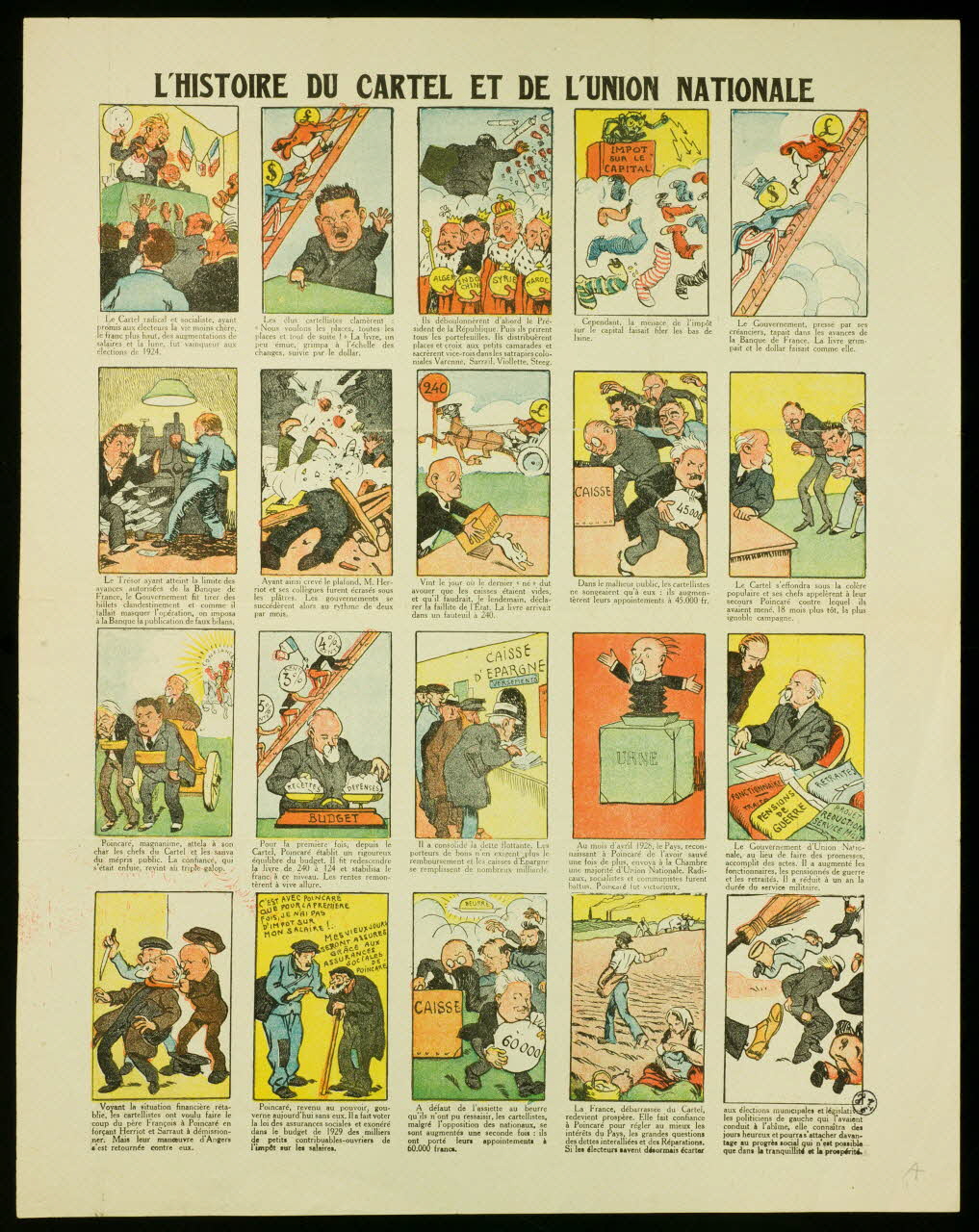 estampe L'HISTOIRE DU CARTEL ET DE L'UNION NATIONALE 1950.39.1320 Photo