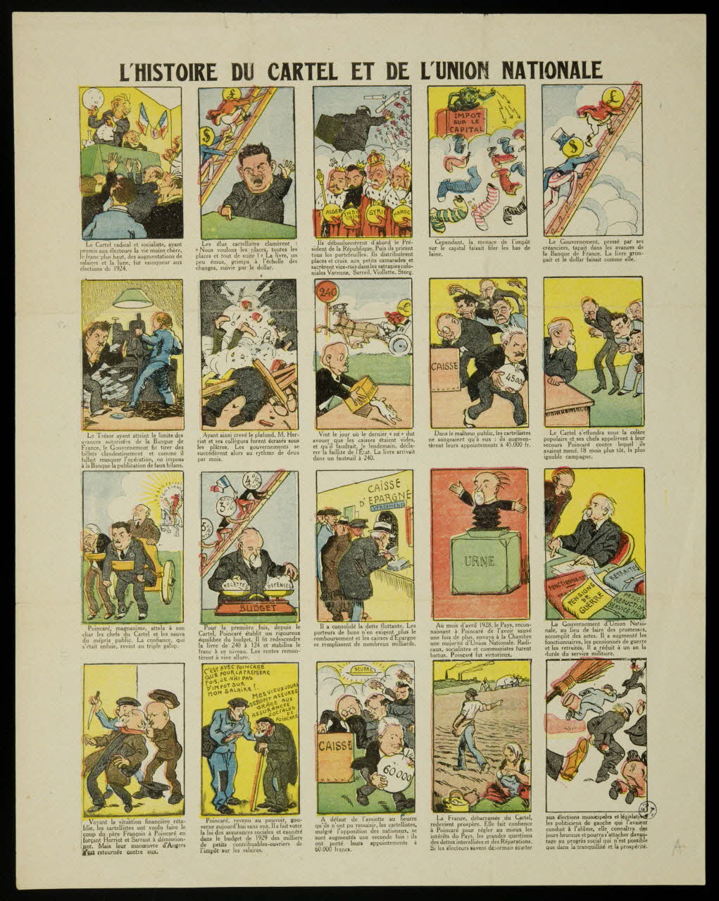 estampe L'HISTOIRE DU CARTEL ET DE L'UNION NATIONALE 1950.39.1321 Photo