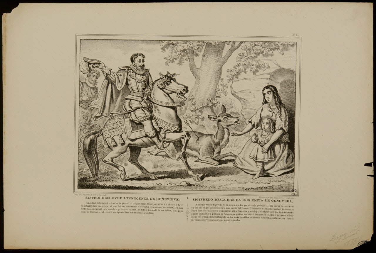 Léonce Schérer ; Pellerin estampe SIFFROI DECOUVRE L'INNOCENCE DE GENEVIEVE. Lorraine, France 1865 1950.39.133 Photo