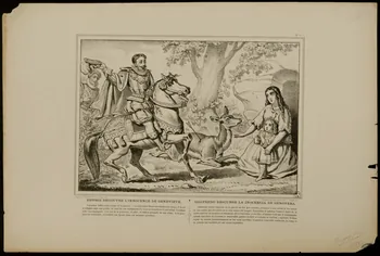 Léonce Schérer ; Pellerin estampe SIFFROI DECOUVRE L'INNOCENCE DE GENEVIEVE. Lorraine, France 1865 1950.39.133 Photo