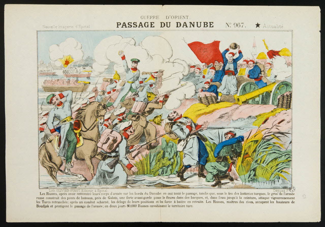 estampe GUERRE D'ORIENT.  PASSAGE DU DANUBE 1950.39.1353 Photo