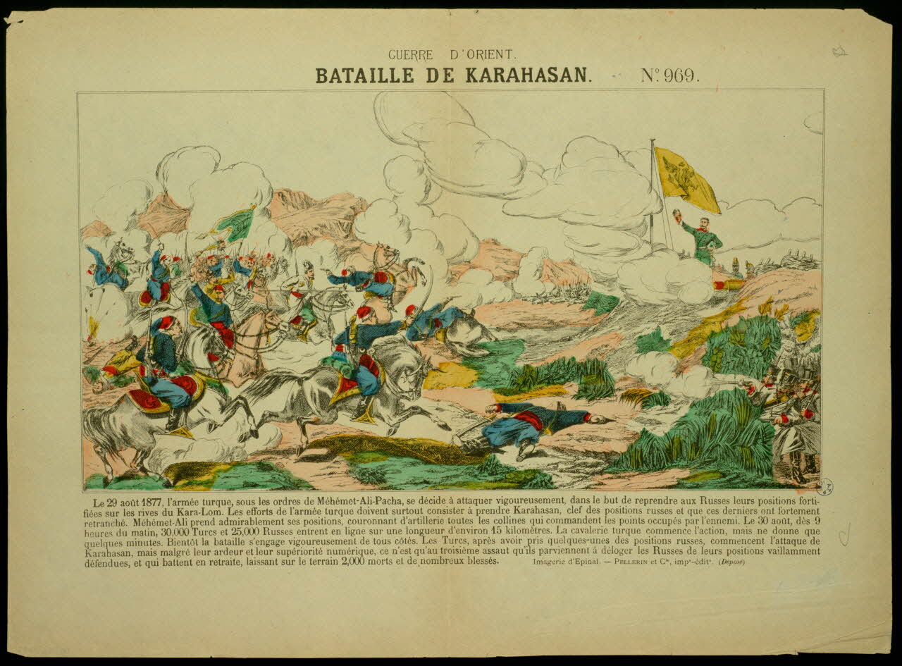 Pellerin estampe GUERRE D'ORIENT.  BATAILLE DE KARAHASAN. Lorraine, France 1877 1950.39.1362 Photo
