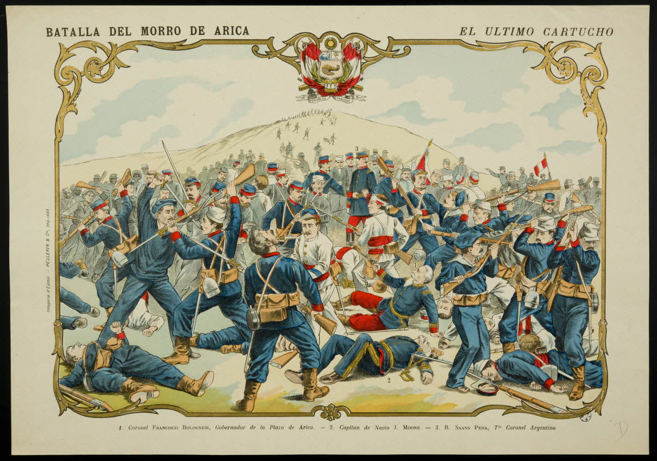 estampe BATALLA DEL MORRO DE ARICA - EL ULTIMO CARTUCHO 1950.39.1373 Photo