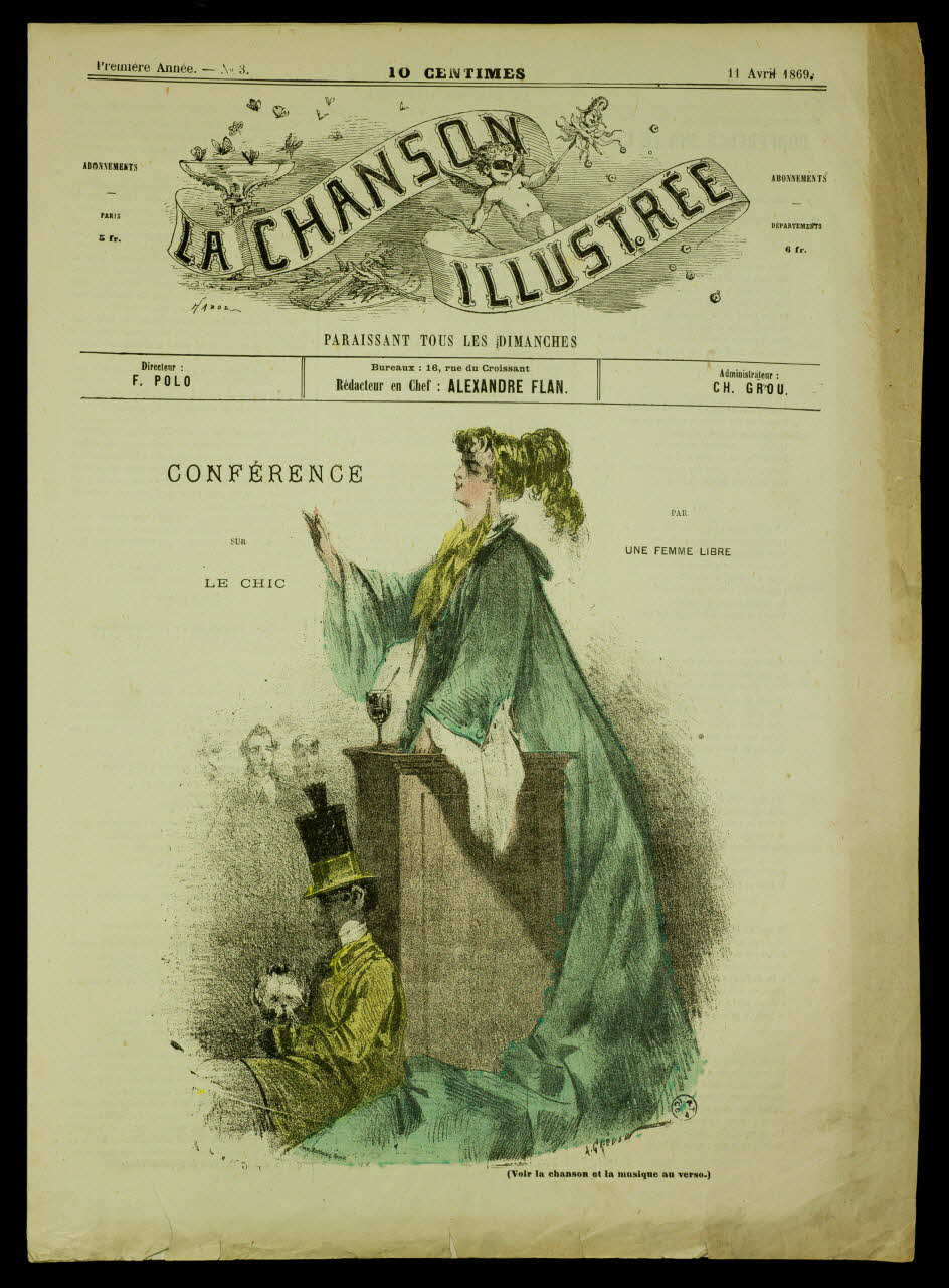 estampe LA CHANSON  ILLUSTREE  CONFERENCE  SUR  LE CHIC 1950.39.1406 Photo