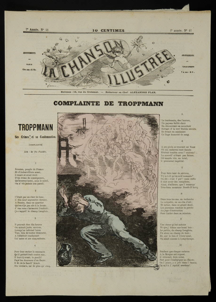 estampe LA CHANSON  ILLUSTREE  COMPLAINTE DE TROPPMANN 1950.39.1443 Photo
