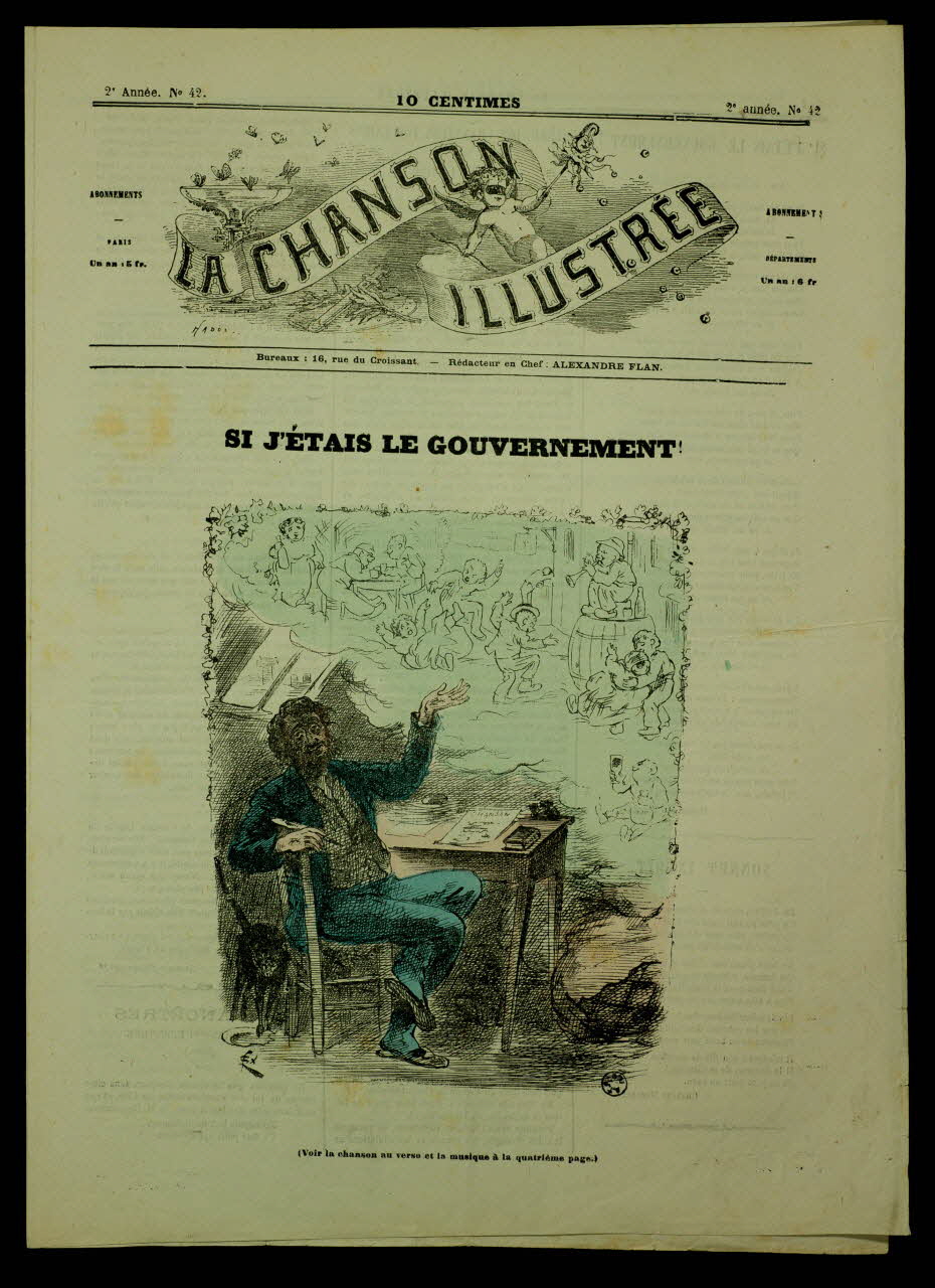 estampe LA CHANSON  ILLUSTREE  SI J'ETAIS LE GOUVERNEMENT! 1950.39.1444 Photo
