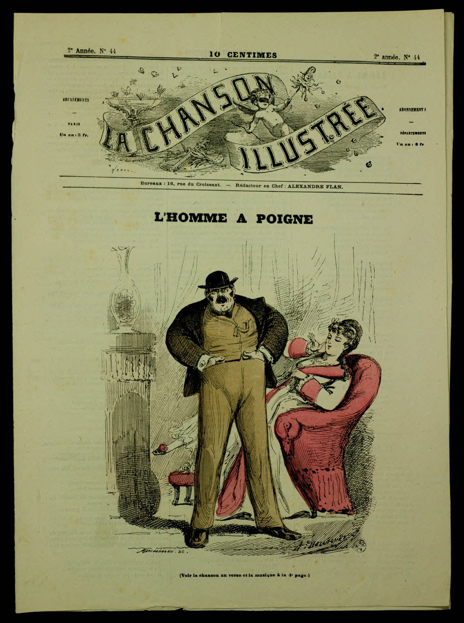 estampe LA CHANSON  ILLUSTREE  L'HOMME A POIGNE 1950.39.1446 Photo