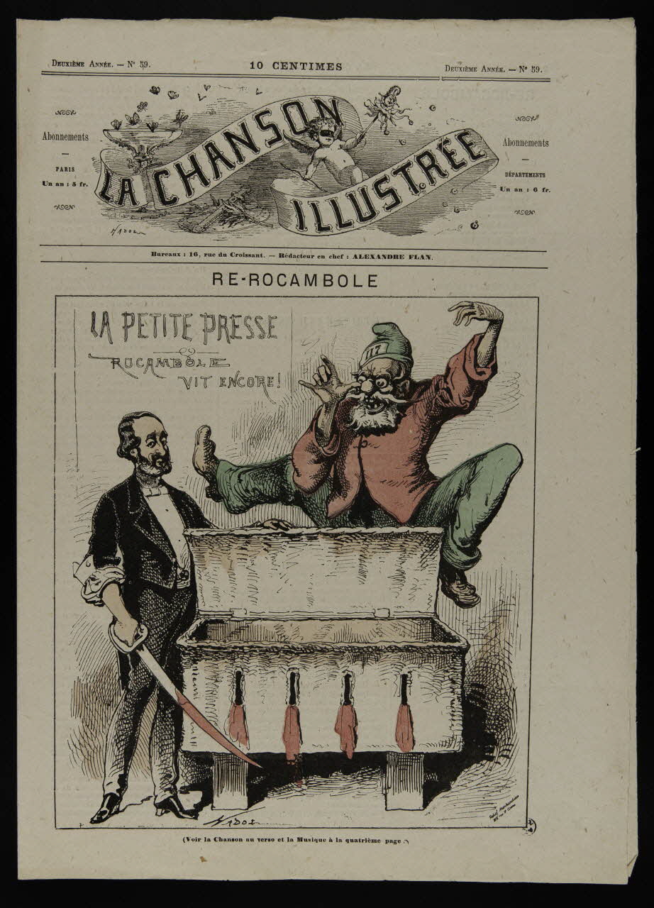 estampe LA CHANSON  ILLUSTREE  LA PETITE PRESSE  ROCAMBOLE  VIT ENCORE ! 1950.39.1461 Photo