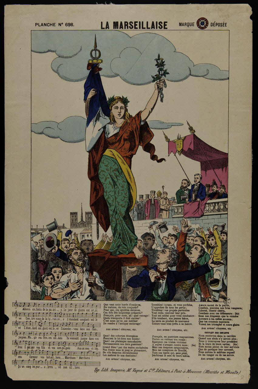 Vagne Marcel et Cie estampe LA MARSEILLAISE Lorraine, France 1880-1900 1950.39.1478 Photo
