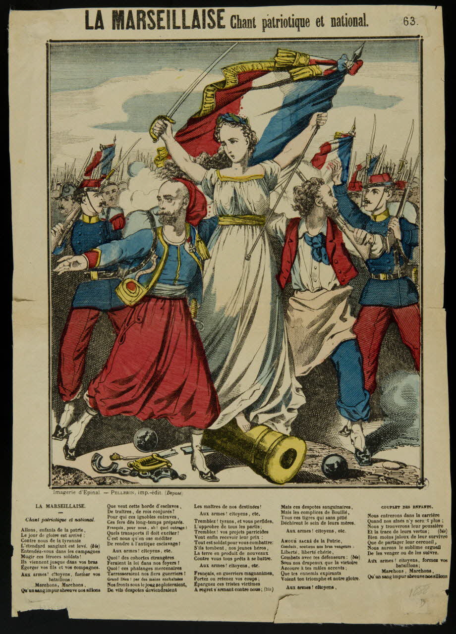 estampe LA MARSEILLAISE Chant patriotique et national 1950.39.1484 Photo