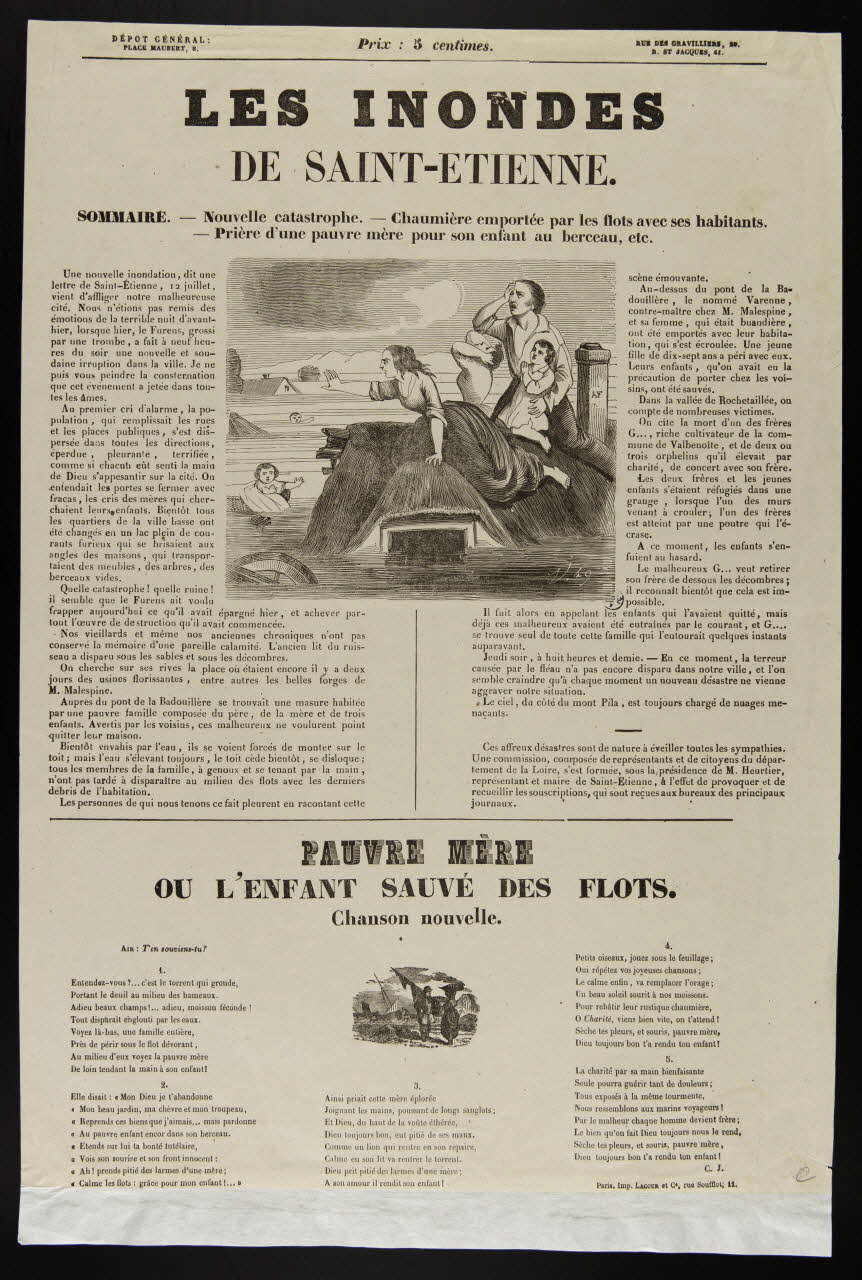 estampe LES INONDES  DE SAINT ETIENNE. 1950.39.1503 Photo