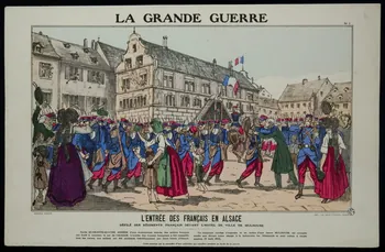 estampe LA GRANDE GUERRE  L'ENTREE DES FRANCAIS EN ALSACE 1950.39.1504  Photo