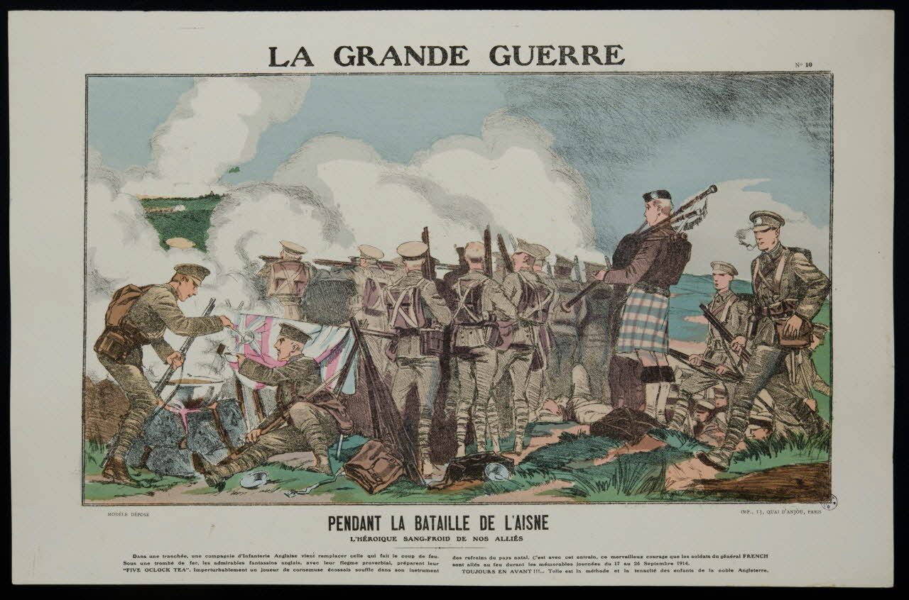 estampe LA GRANDE GUERRE  PENDANT LA BATAILLE DE L'AISNE 1950.39.1513 Photo
