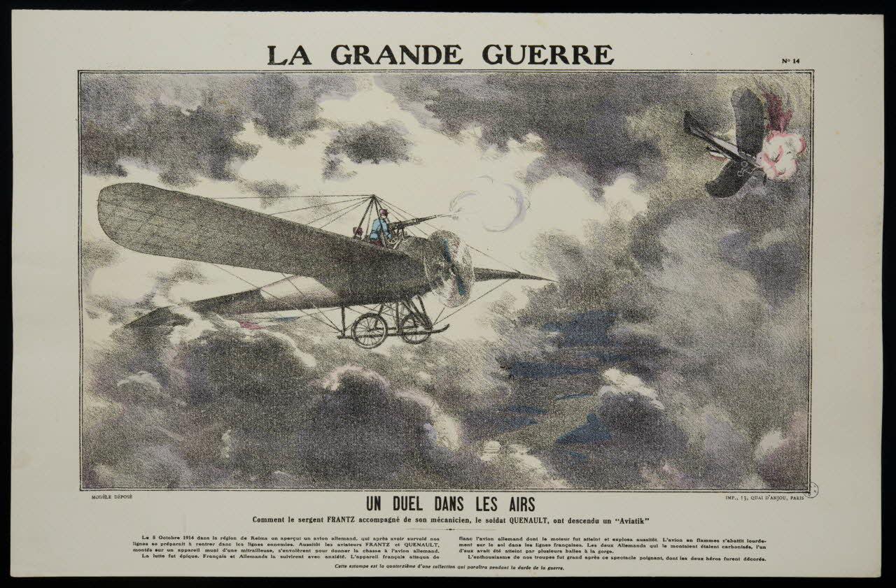 estampe LA GRANDE GUERRE  UN DUEL DANS LES AIRS 1950.39.1517 Photo