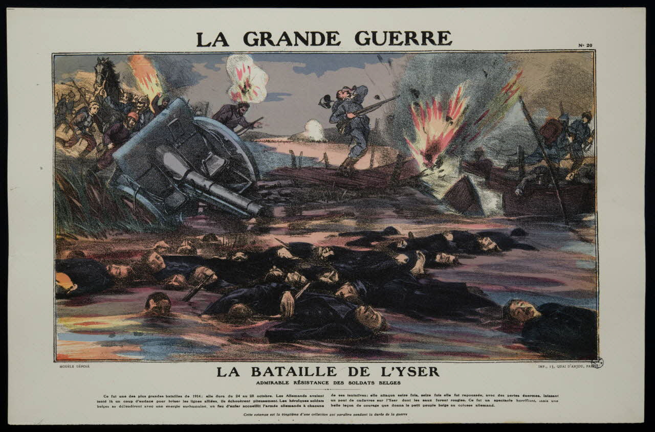 estampe LA GRANDE GUERRE  LA BATAILLE DE L'YSER 1950.39.1523 Photo