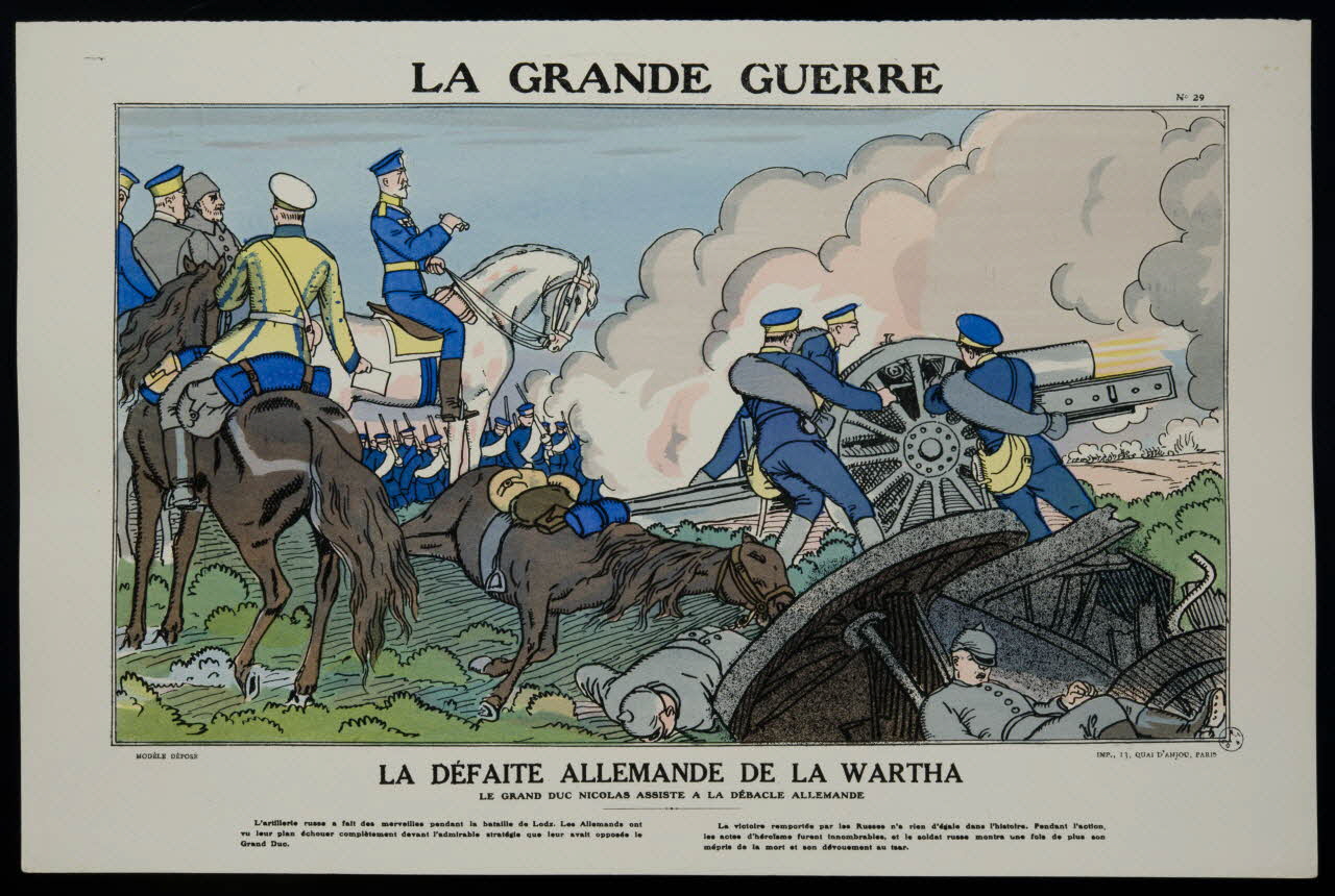 estampe LA GRANDE GUERRE  LA DEFAITE ALLEMANDE DE LA WARTHA 1950.39.1532 Photo