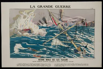 estampe LA GRANDE GUERRE  VICTOIRE NAVALE DES ILES FALKLAND 1950.39.1537  Photo