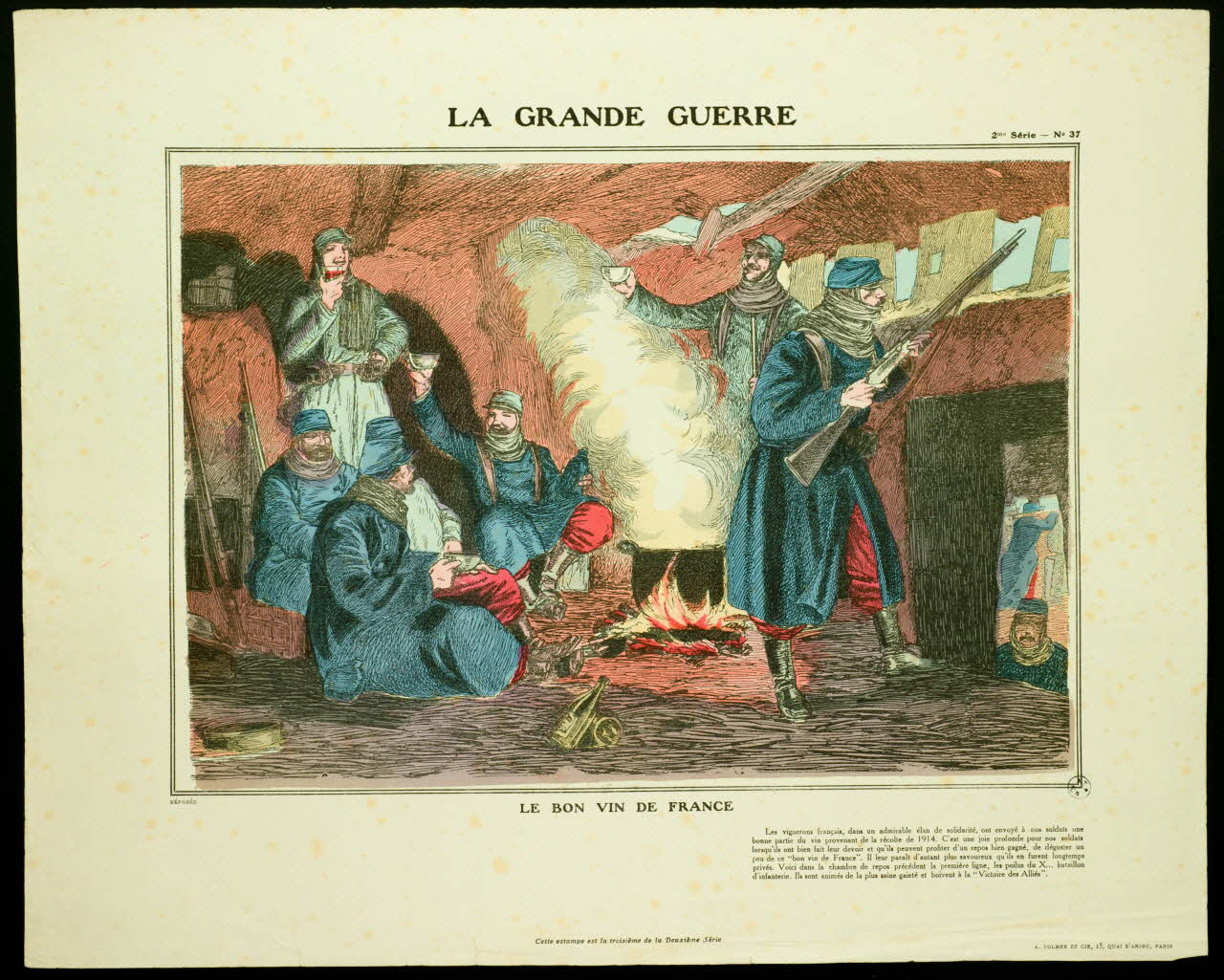 estampe LA GRANDE GUERRE  LE BON VIN DE FRANCE 1950.39.1540 Photo