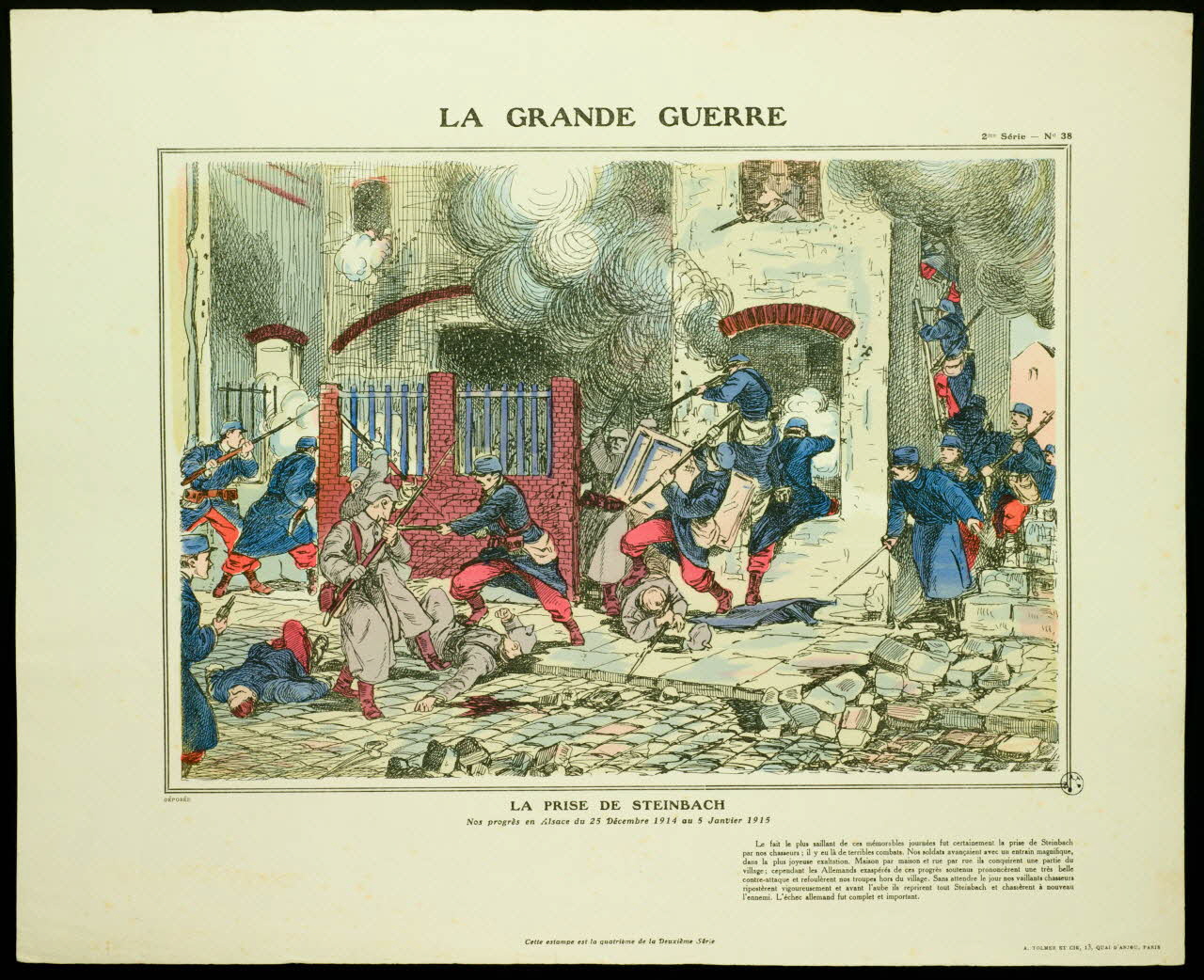 estampe LA GRANDE GUERRE  LA PRISE DE STEINBACH 1950.39.1541 Photo