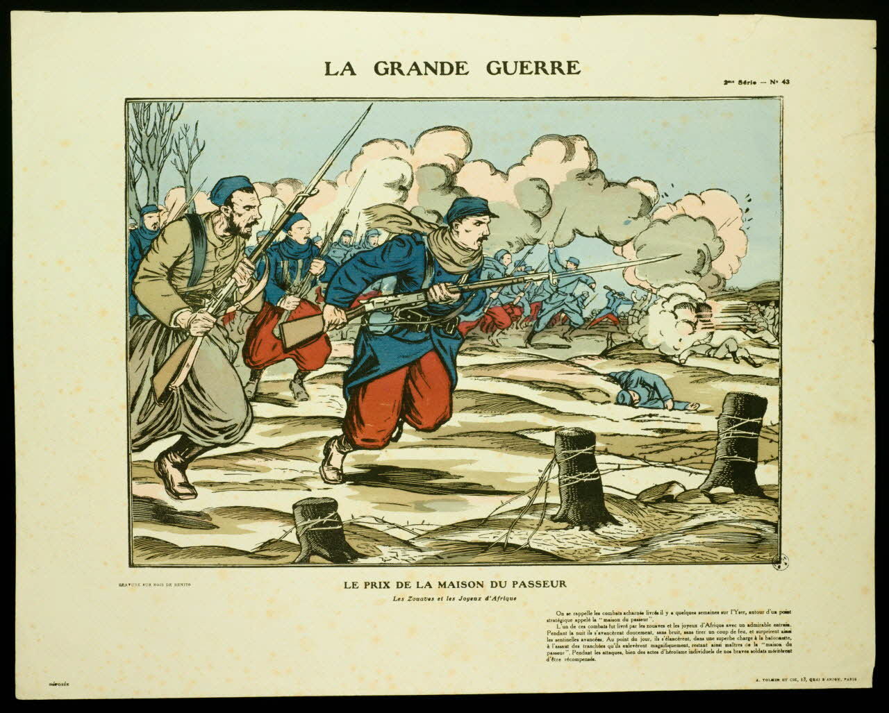 estampe LA GRANDE GUERRE  LE PRIX DE LA MAISON DU PASSEUR 1950.39.1546 Photo