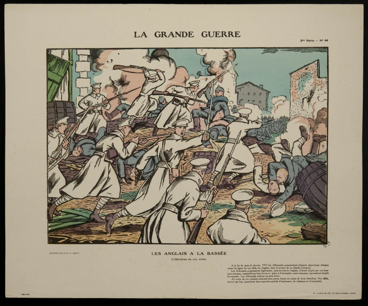 estampe LA GRANDE GUERRE  LES ANGLAIS A LA BASSEE 1950.39.1547 Photo