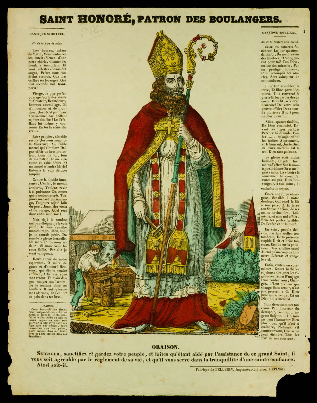 estampe SAINT HONORE, PATRON DES BOULANGERS. 1950.39.161 Photo