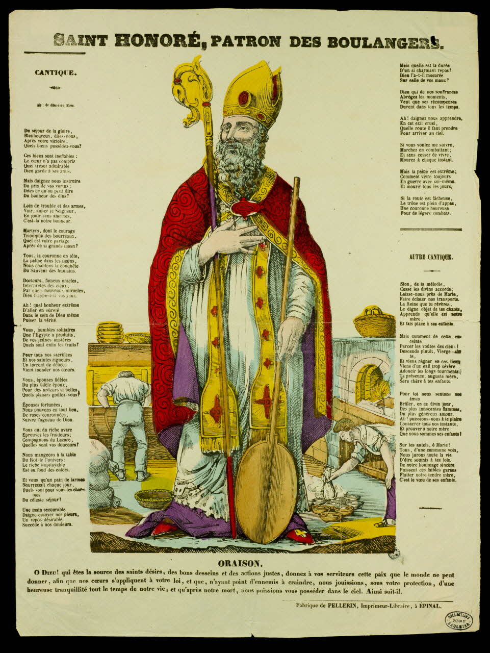 estampe SAINT HONORE, PATRON DES BOULANGERS. 1950.39.162 Photo