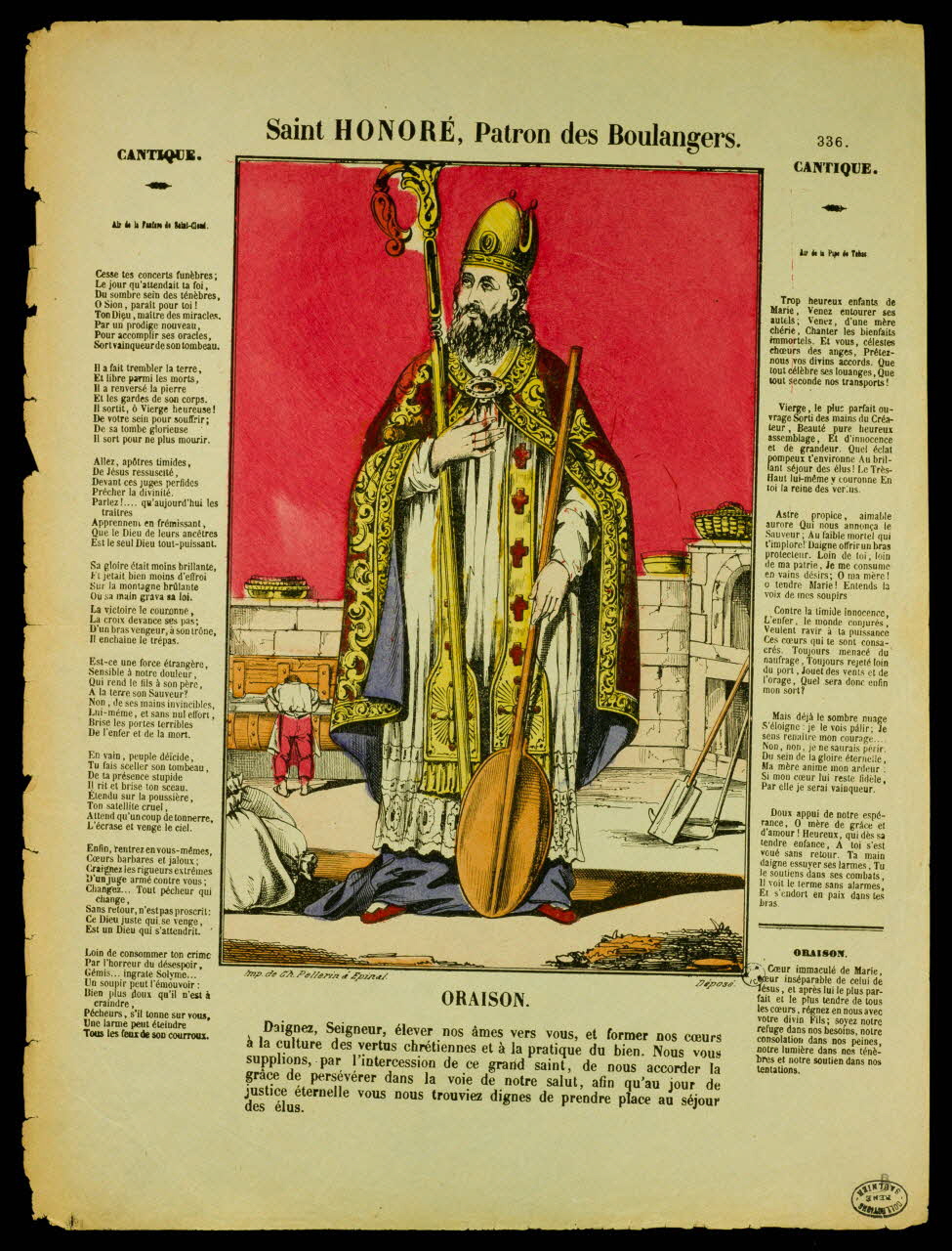estampe Saint HONORE , Patron des Boulangers. 1950.39.163 Photo