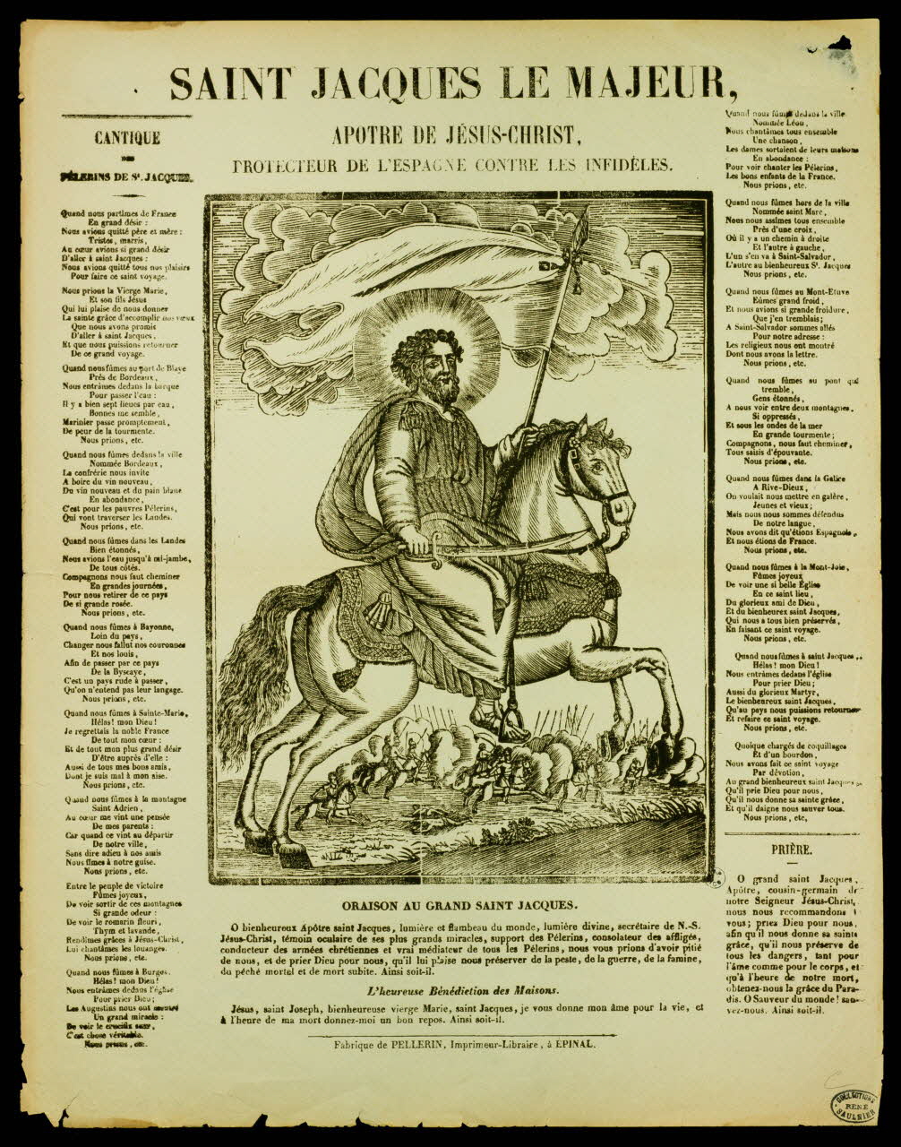 estampe SAINT JACQUES LE MAJEUR,  APOTRE DE JESUS-CHRIST,  PROTECTEUR DE L'ESPAGNE CONTRE LES INFIDELES. 1950.39.175 Photo